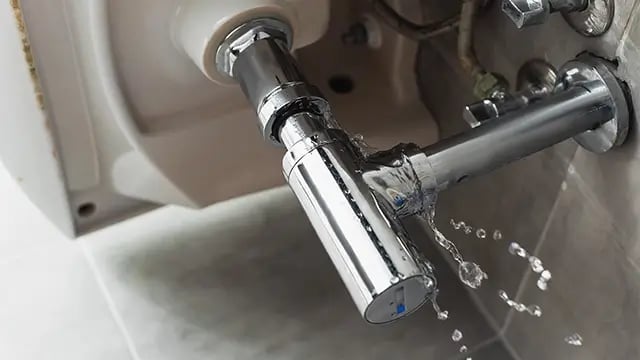 Leaking valve under a sink