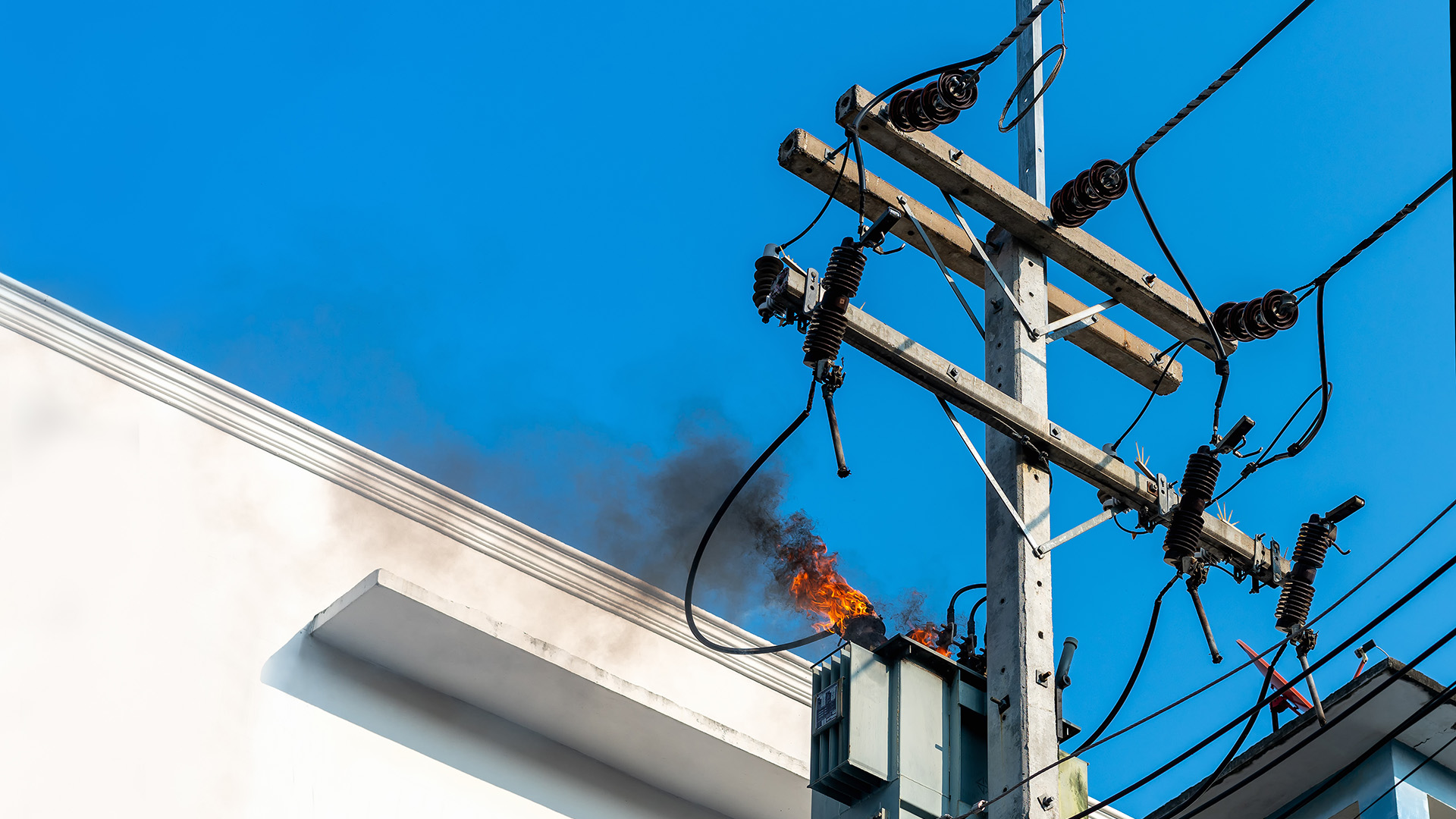 Transformer on fire Transformer on fire