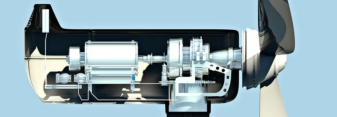 Internal components of a wind turbine Internal components of a wind turbine