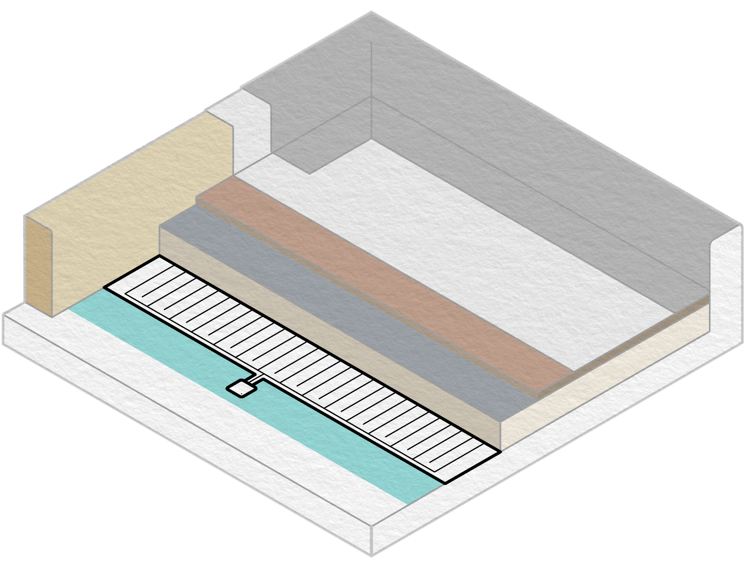 Flat roof cross section showing Severn sensor placement