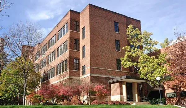Multistory brick building with student housing