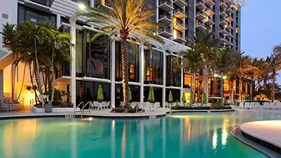 Luxury hotel resort and pool