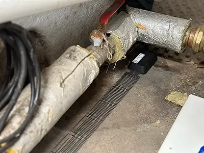 Severn WLD installed under a wrapped pipe